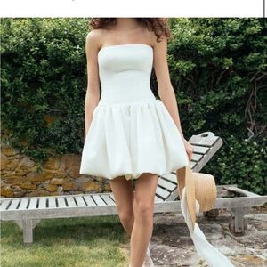 Jenny Yoo Strapless Cream Dress